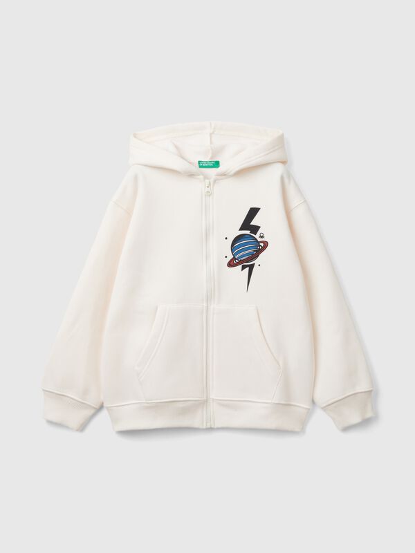 Warm hoodie with print Junior Boy