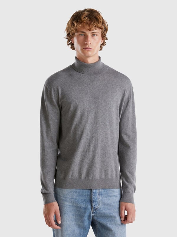 Turtleneck in lightweight cotton blend Men