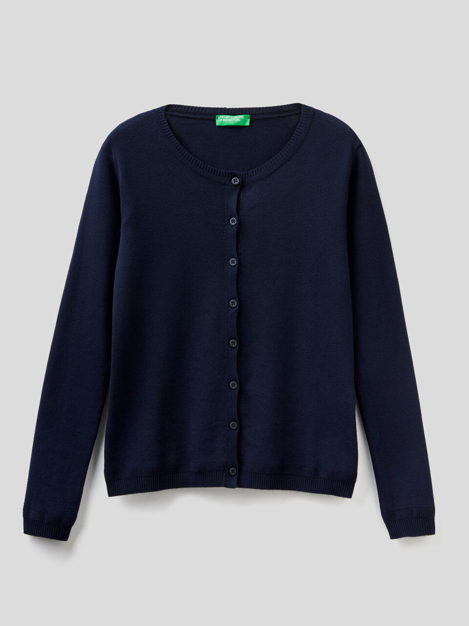 Pure cotton crew neck cardigan image number 1