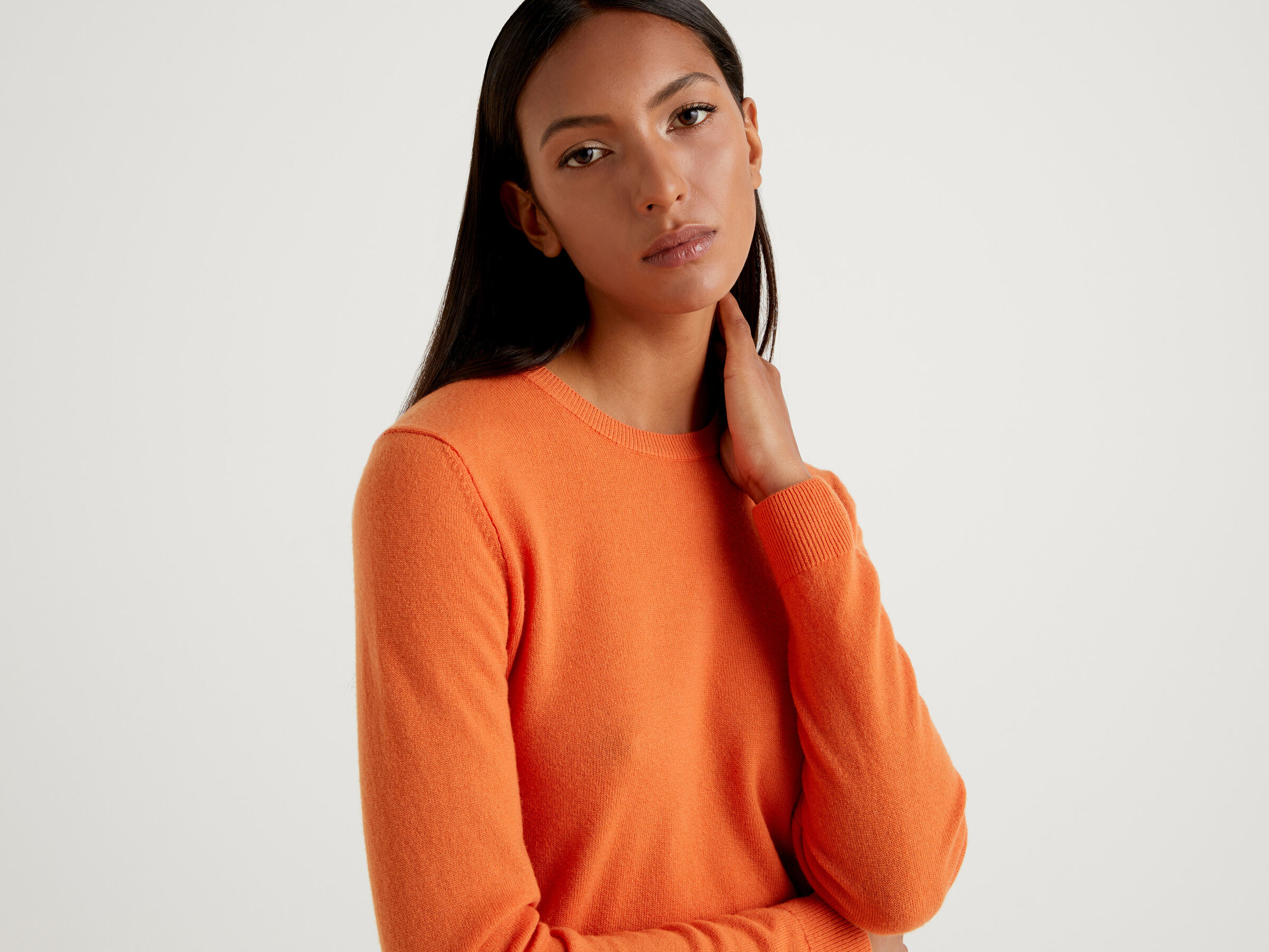 Crew neck sweater in pure virgin wool image number 4