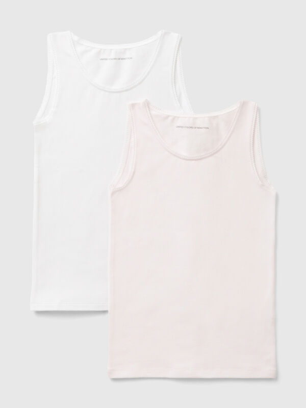 Two tank tops in stretch cotton Junior Girl