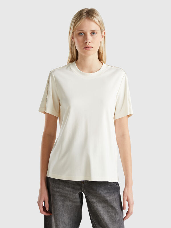 T-shirt with jewel effect applique Women