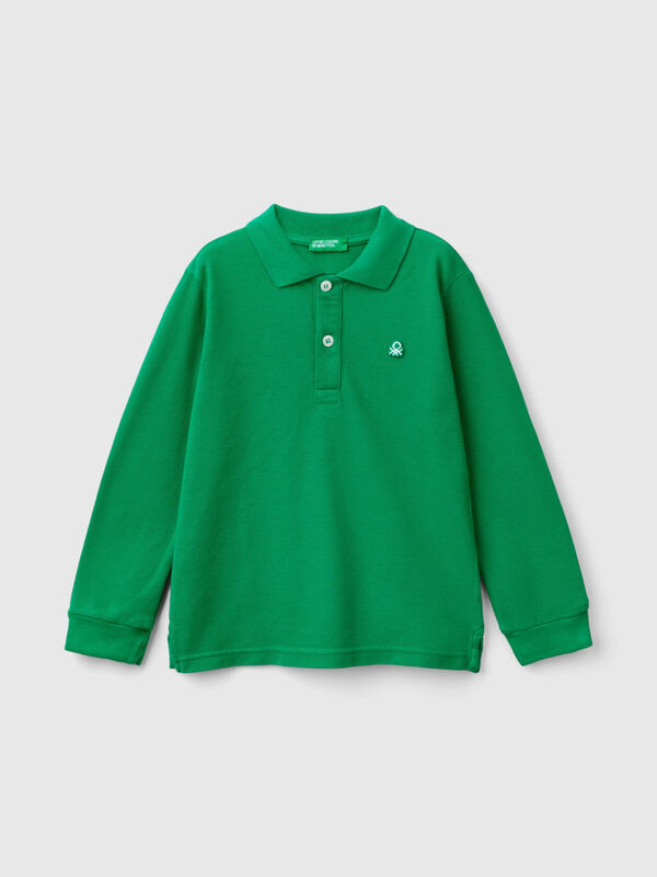 Long sleeve polo in organic cotton Junior Boy