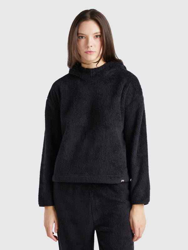 Faux fur hooded sweater Women