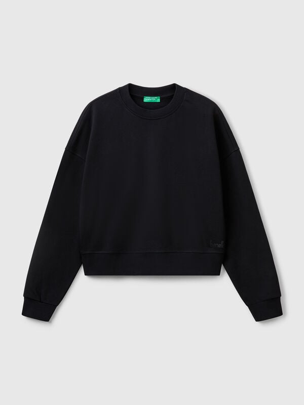 100% cotton sweatshirt with logo print Women