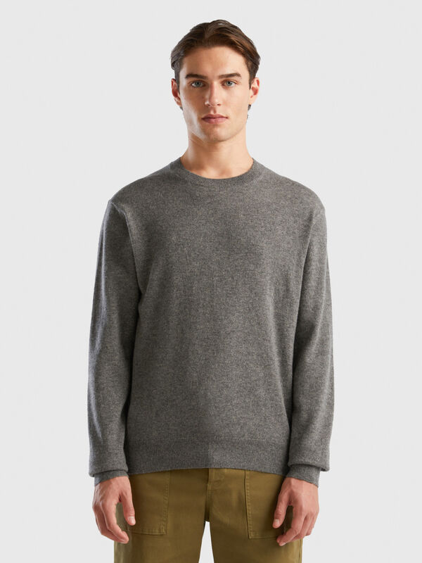 Dark gray sweater in pure cashmere Men