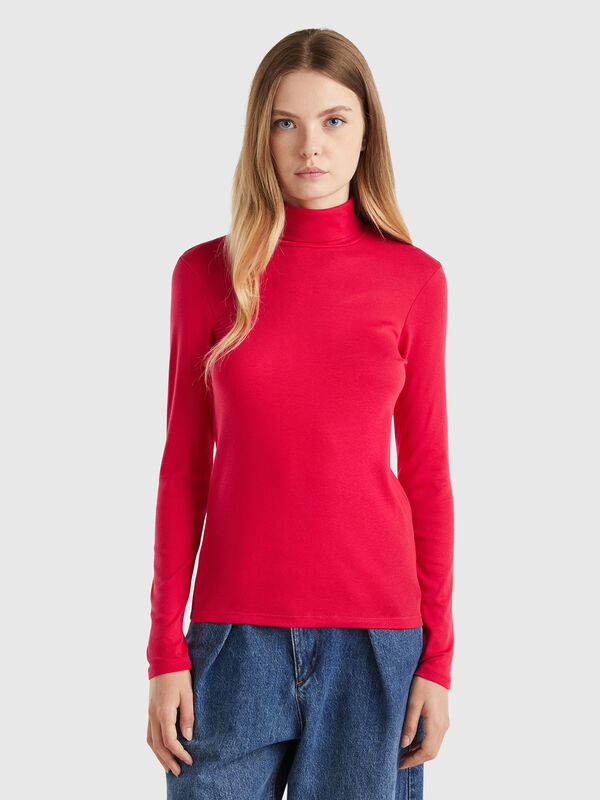 Long sleeve t-shirt with high neck Women