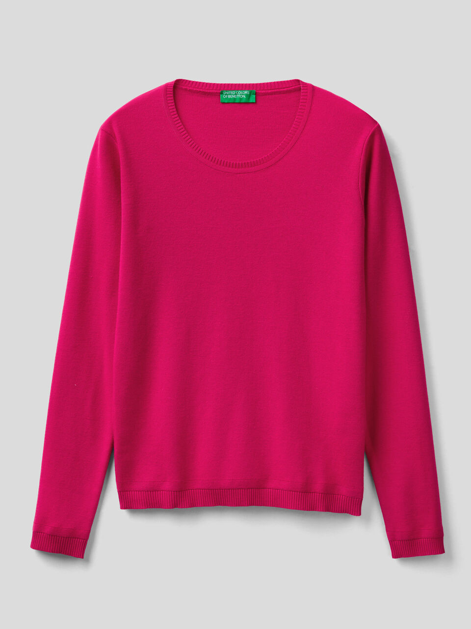 Crew neck sweater in pure cotton image number 1