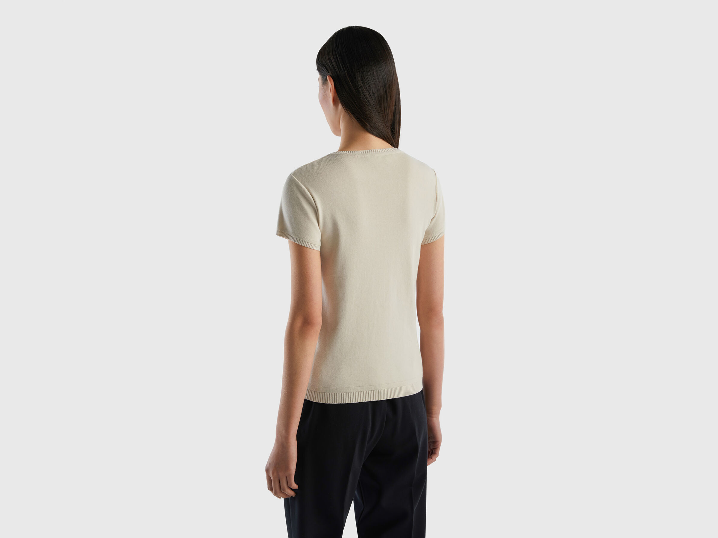 Short sleeve sweater in 100% cotton image number 2