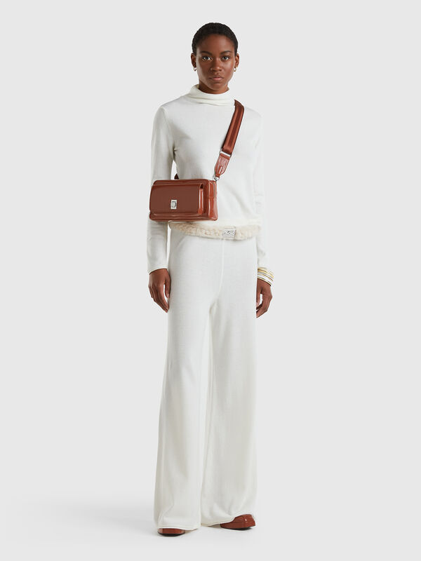 Cream white wide trousers in cashmere and wool blend Cream white wide trousers in cashmere and wool blend Women