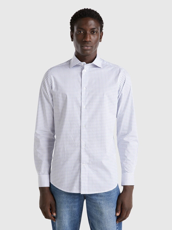 Patterned slim fit shirt Men