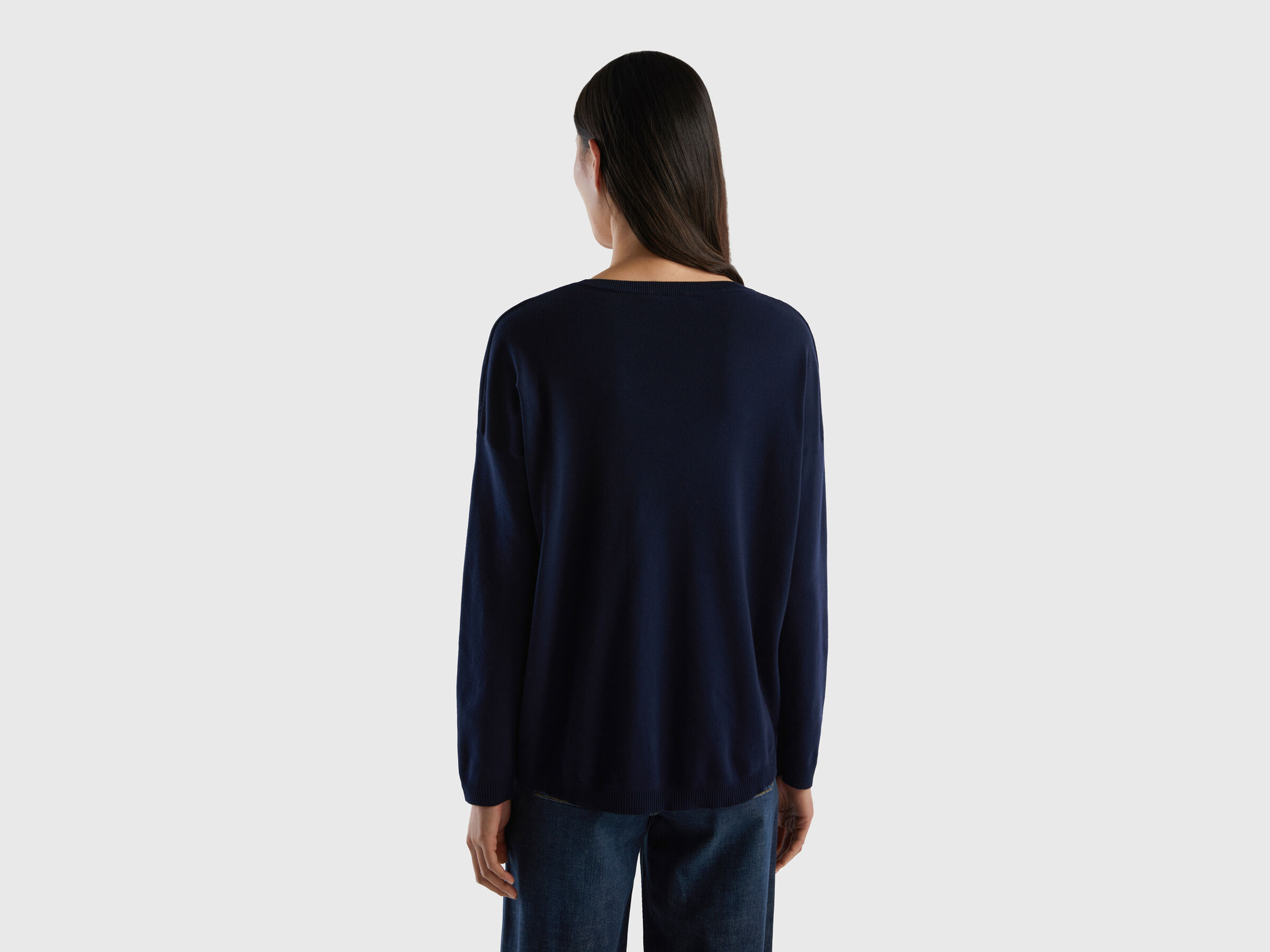 Cotton sweater with round neck image number 2