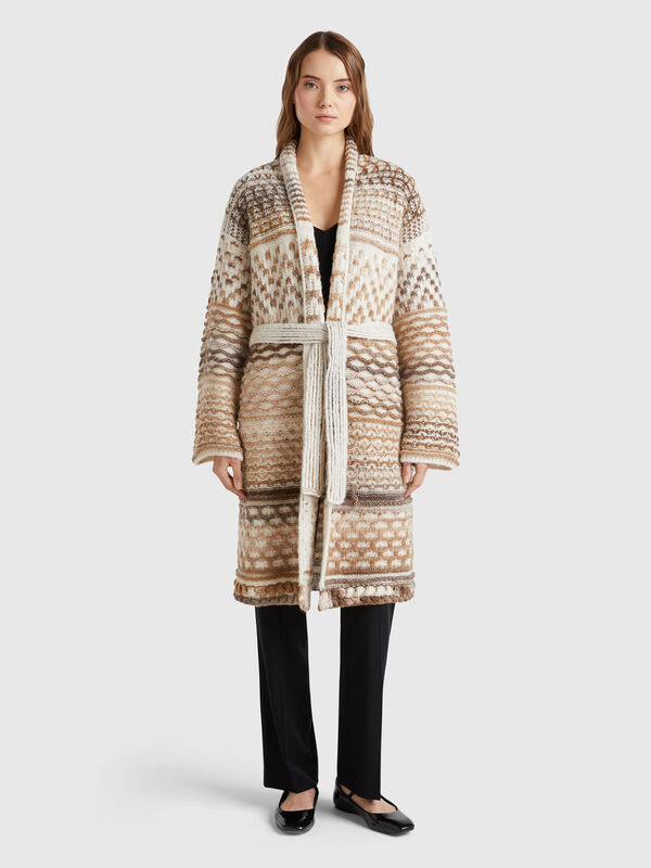 Multicolor knitted coat Women
