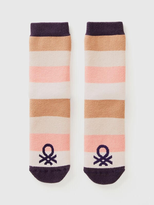 Pink and beige non-slip socks Junior Boy