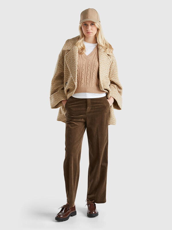 Wide velvet trousers Women