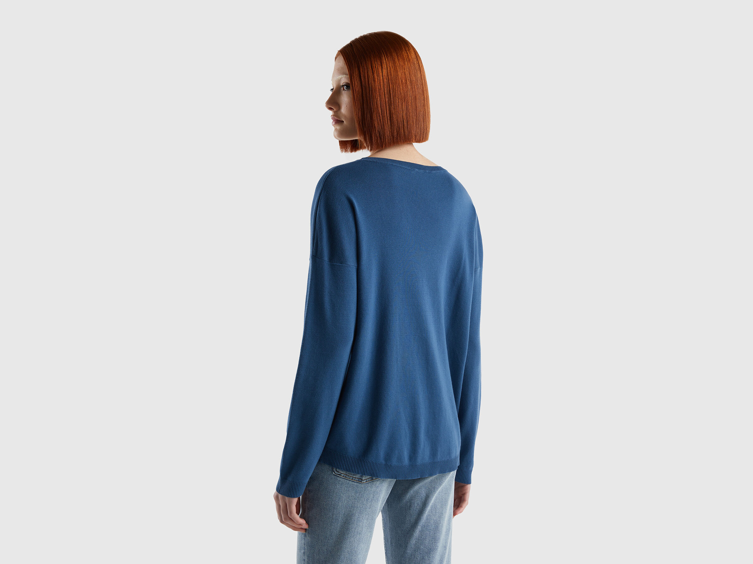 Cotton sweater with round neck image number 2