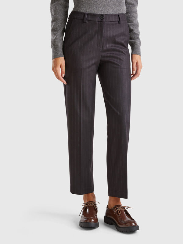 Regular fit pinstriped trousers Regular fit pinstriped trousers Women