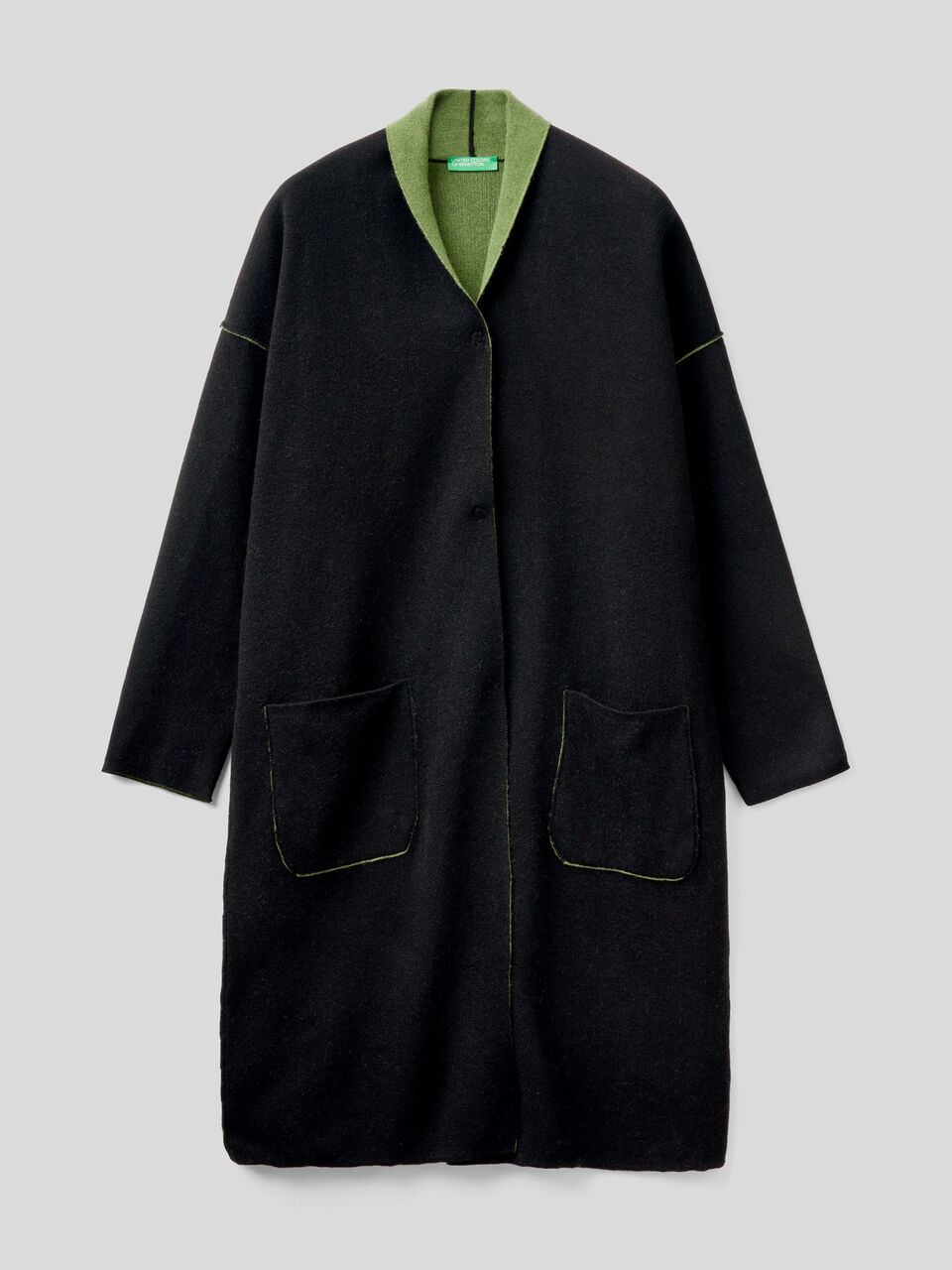 Reversible coat in wool blend image number 1
