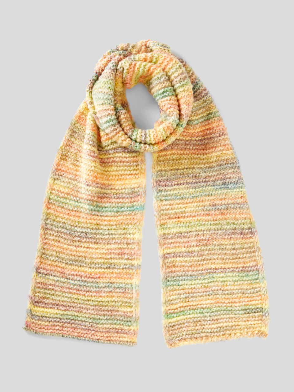 Multicolored scarf in wool blend image number 1