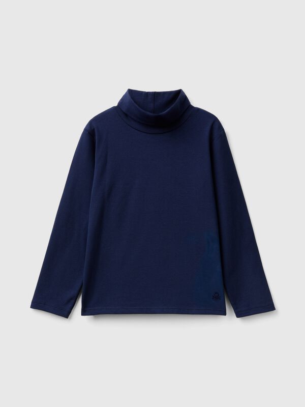Turtleneck t-shirt in stretch cotton Junior Girl