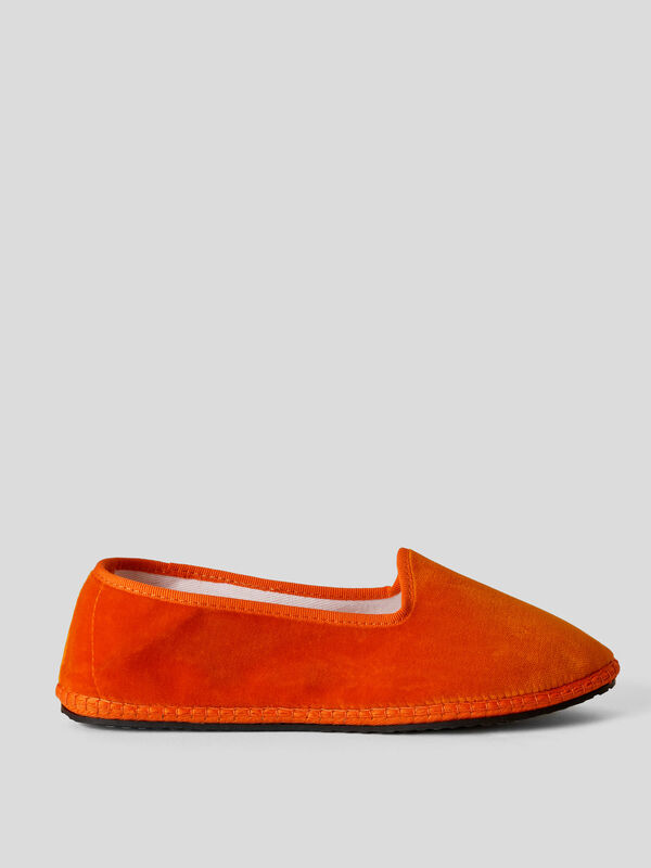 Orange velvet Friulane slippers Women
