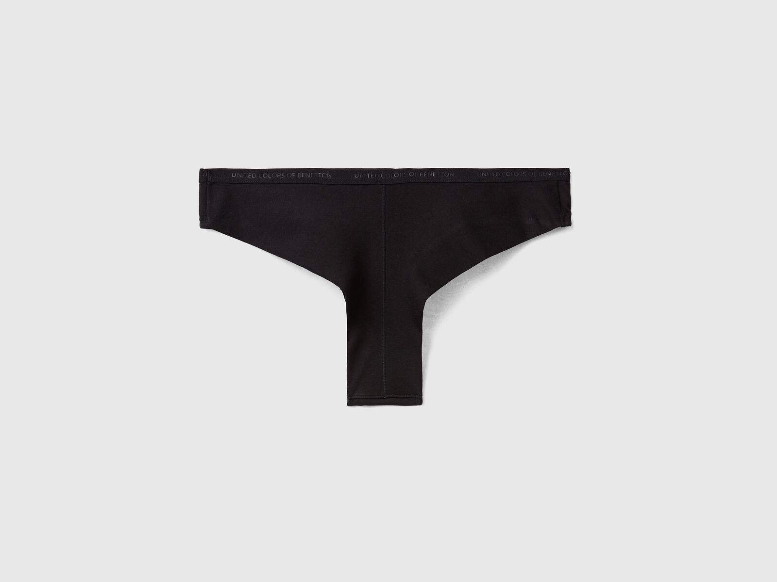 Brazilian underwear in stretch organic cotton, Black - Benetton