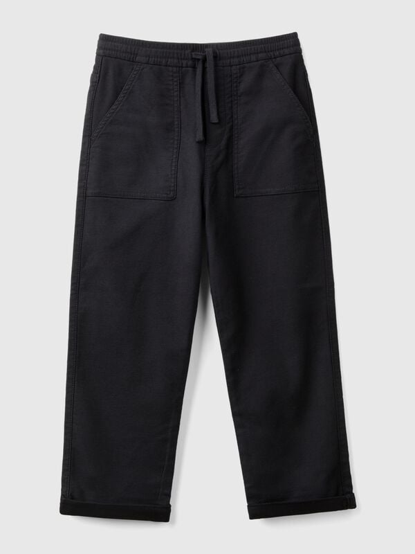 Joggers in cotton blend with drawstring Junior Boy