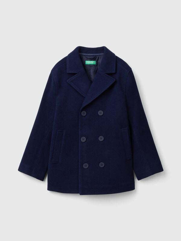 Double-breasted coat in wool blend Junior Boy