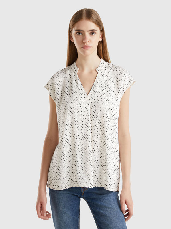 Polka dot blouse in viscose Women