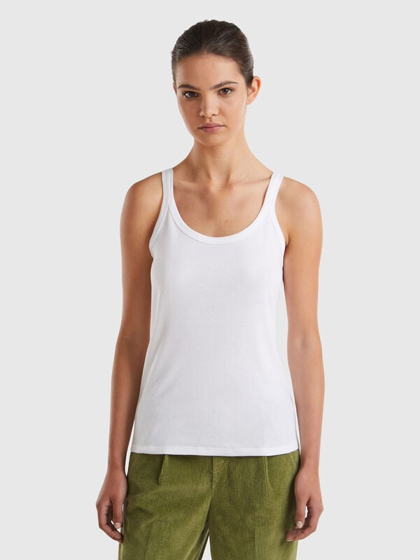White tank top in pure cotton Women