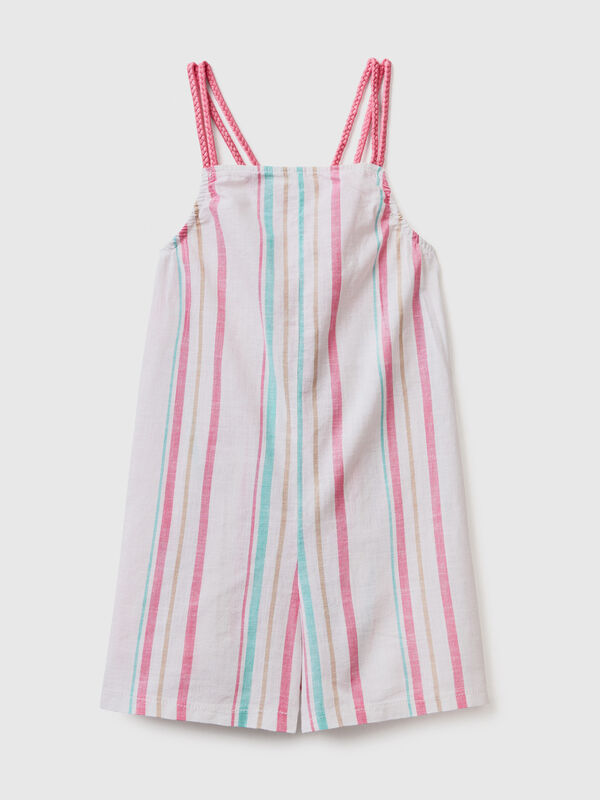 Striped cropped jumpsuit