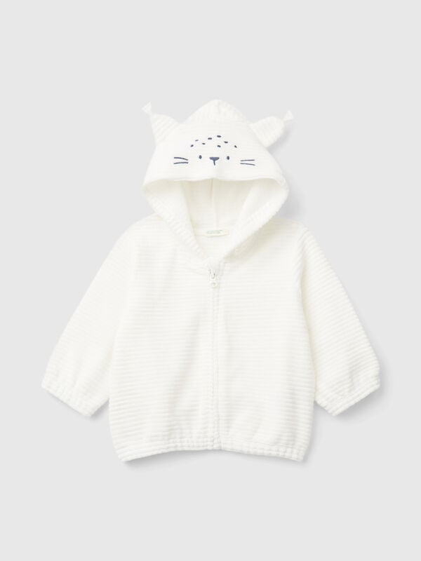 Sweatshirt in chenille with hood New Born (0-18 months)