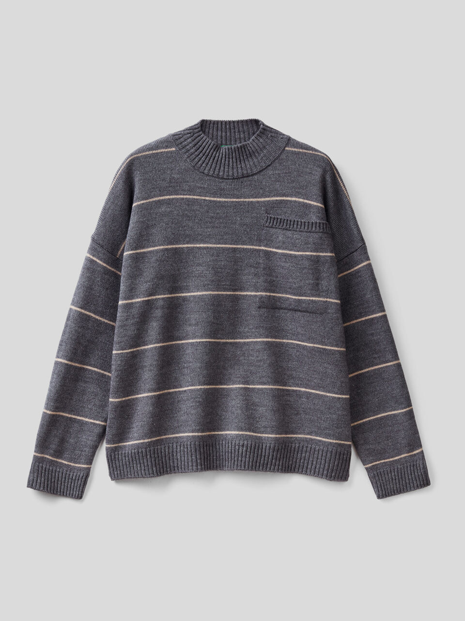 Striped turtleneck sweater image number 1