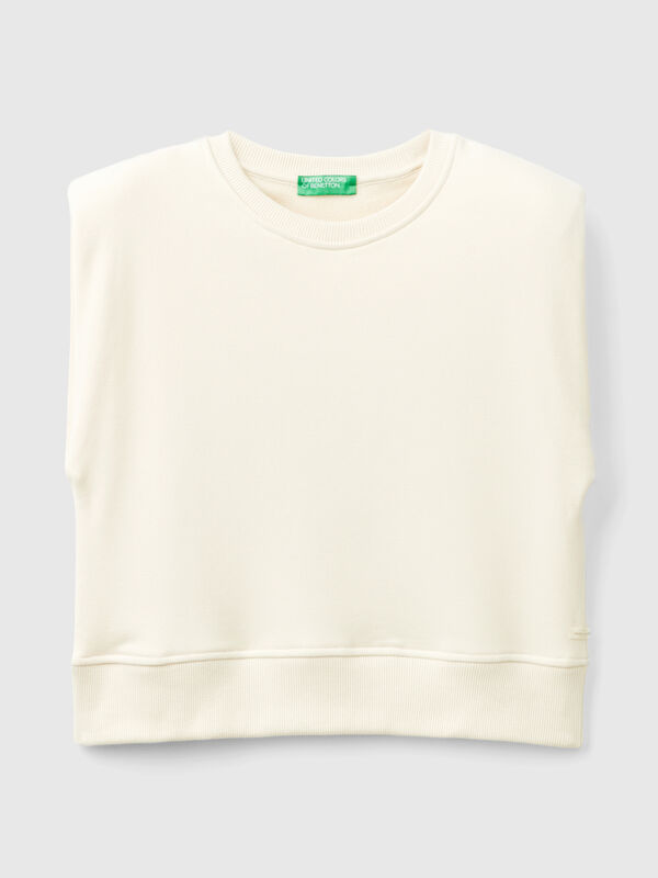 Cropped sweat fabric vest Women