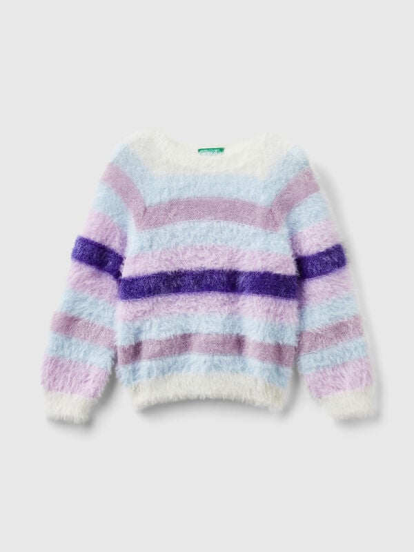 Striped sweater in faux fur Junior Girl