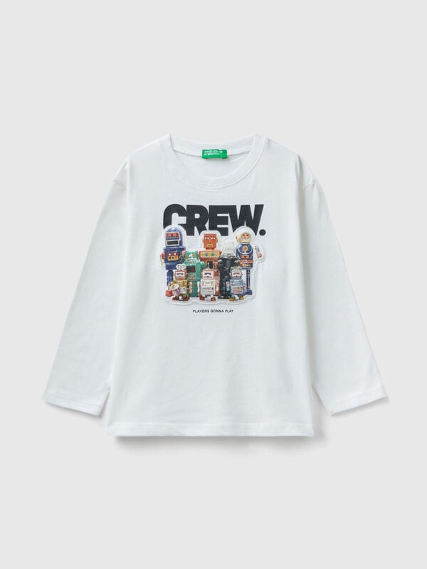 Oversized fit t-shirt with print and patch Junior Boy