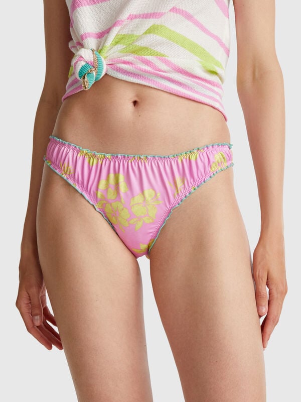 Swim bottoms with floral print Women