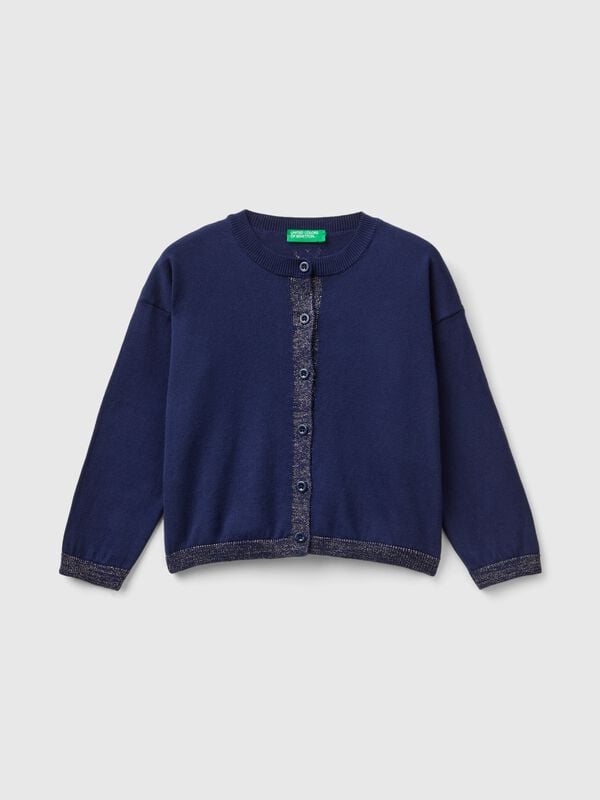 Cardigan in pure cotton lurex Junior Girl