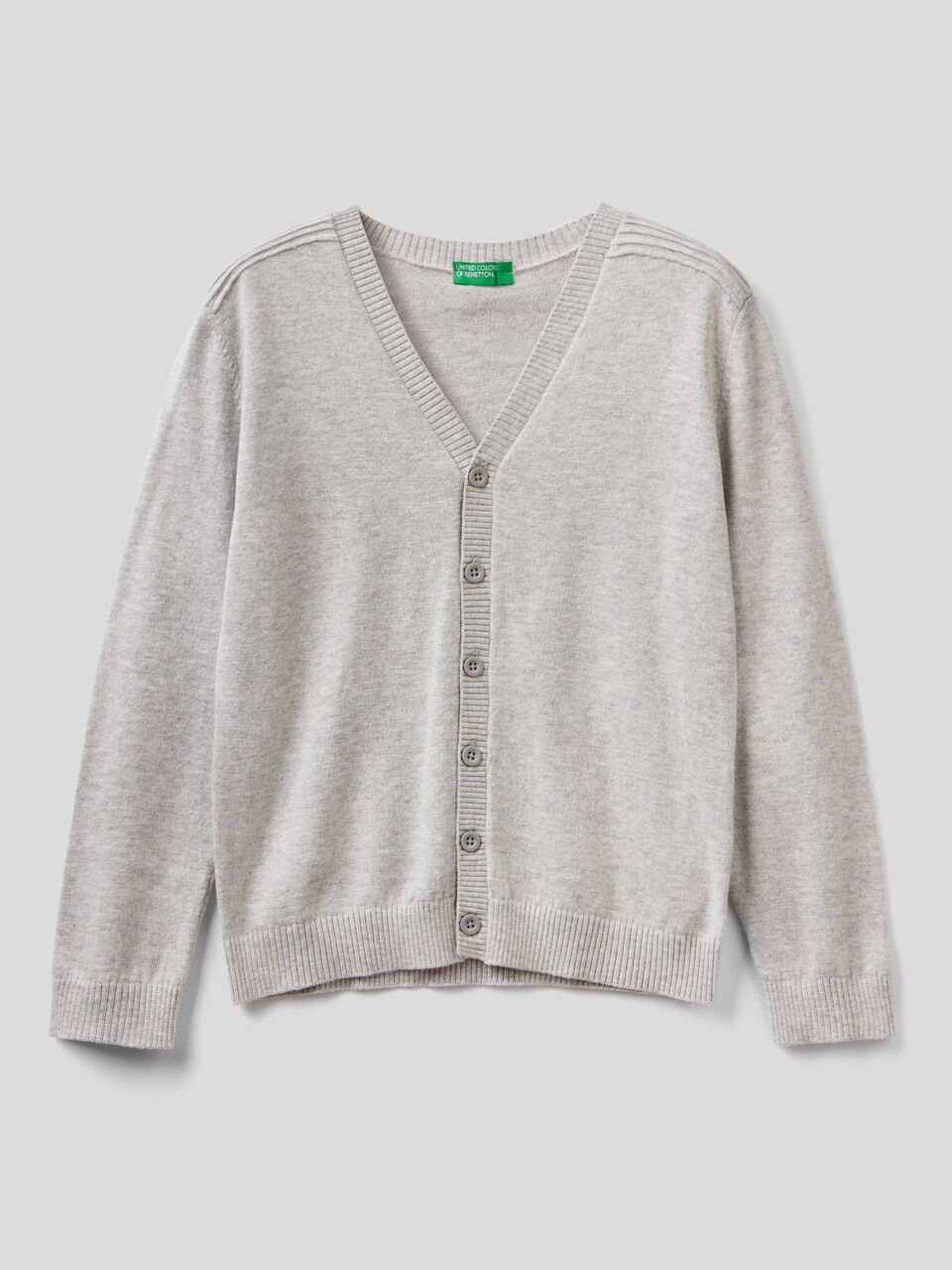 V-neck cardigan in warm cotton image number 1