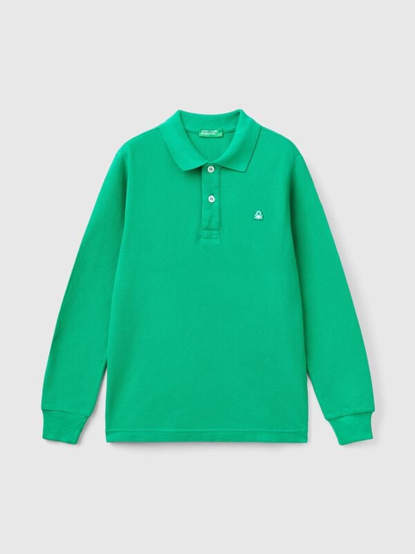 100% organic cotton long sleeve polo Junior Boy