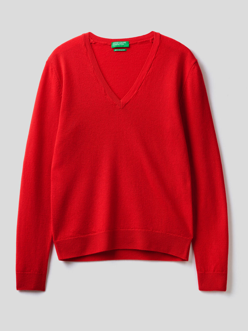 V-neck sweater in pure virgin wool image number 1