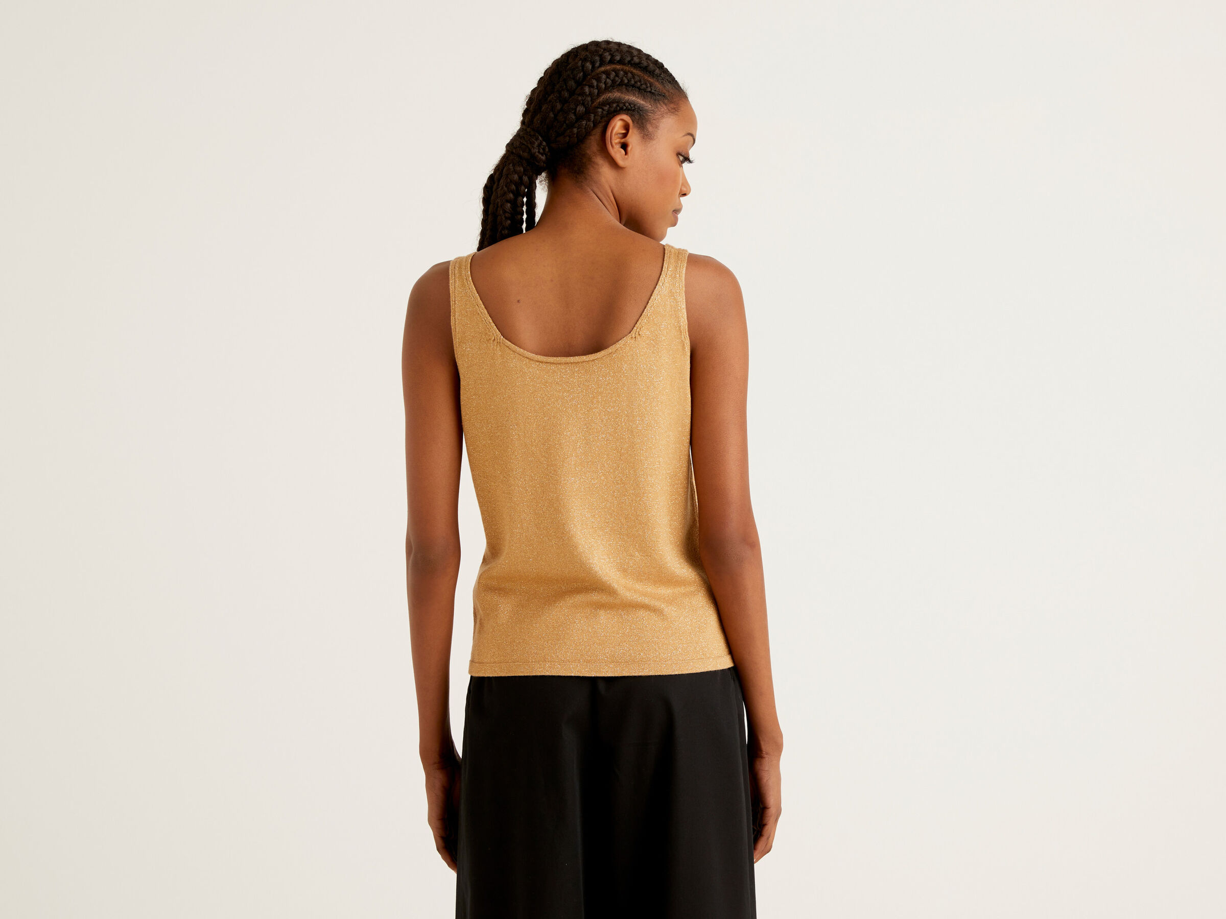 Tank top in viscose and lurex image number 2