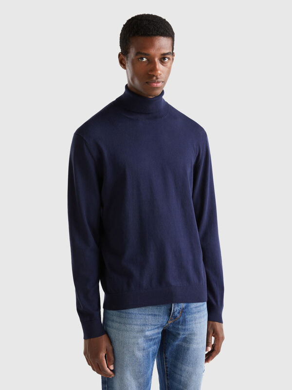 Turtleneck in lightweight cotton blend Men