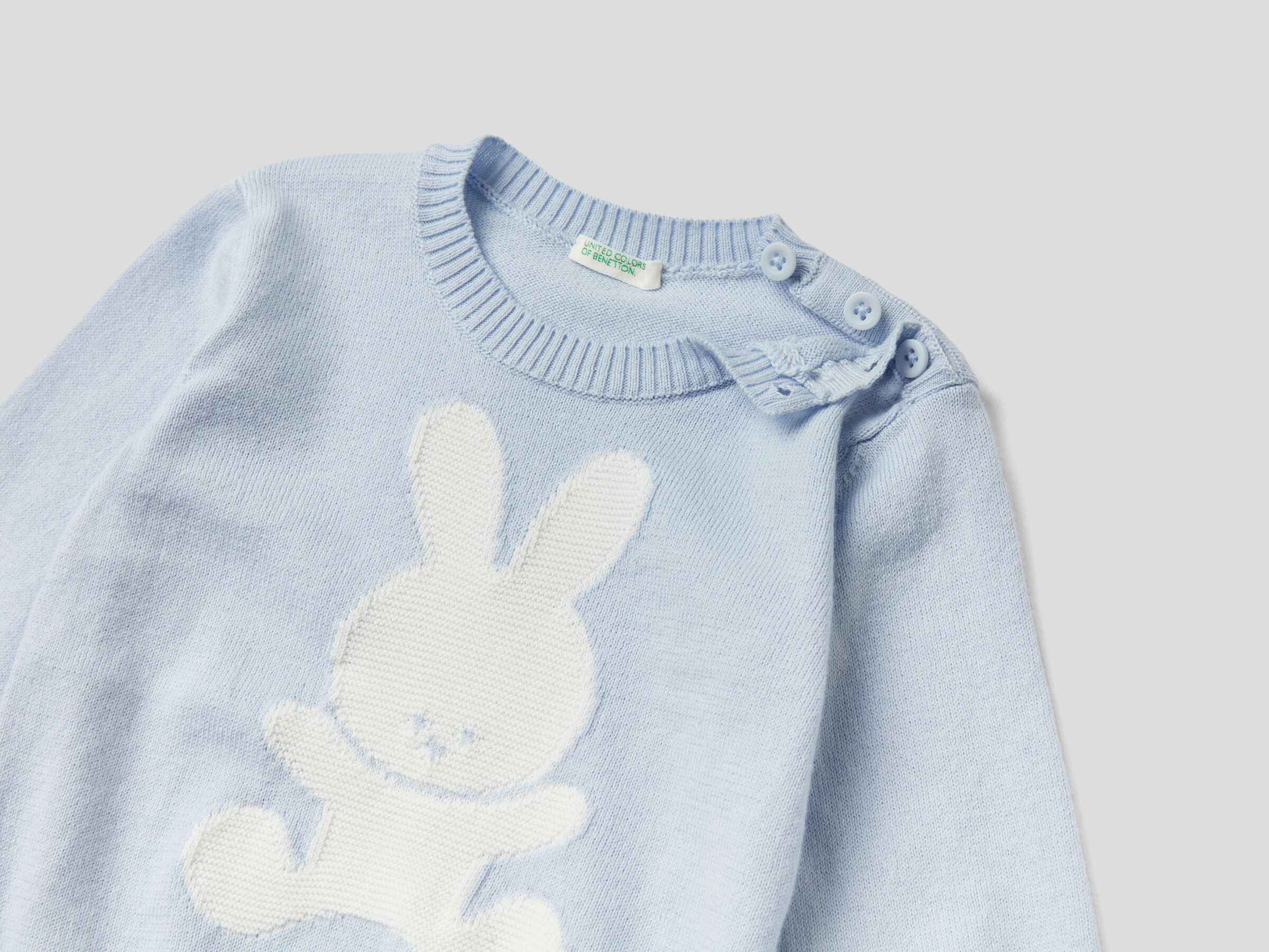 Warm cotton sweater with inlay image number 2