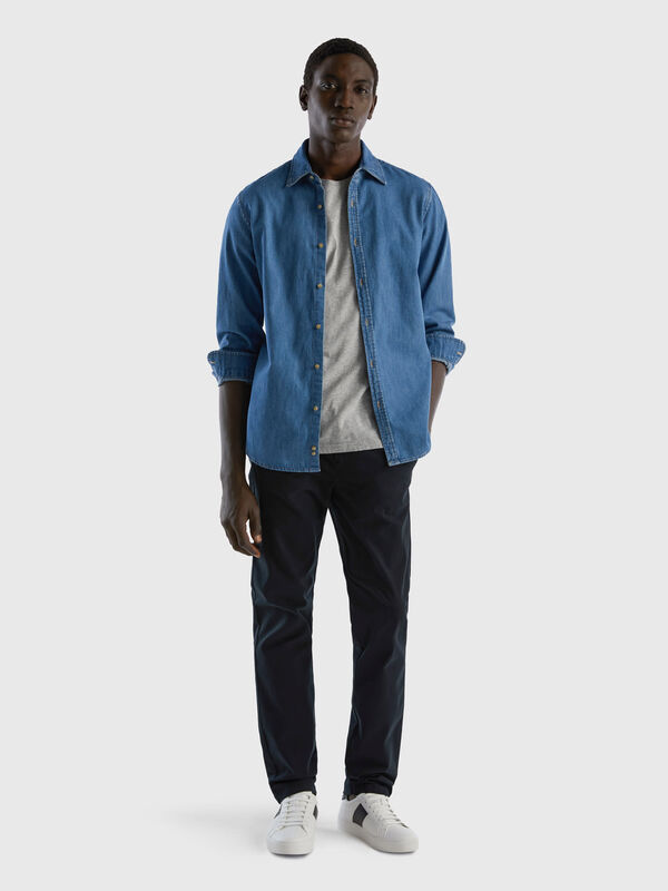 Black slim fit chino Men