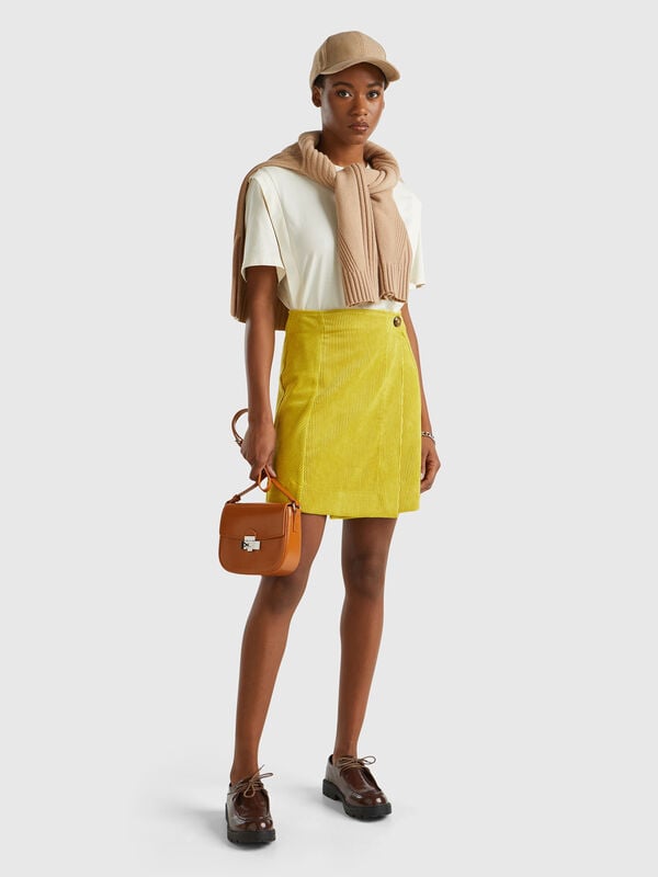 Wrap mini skirt in velvet Women