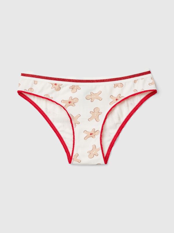 Briefs with biscuit print Women