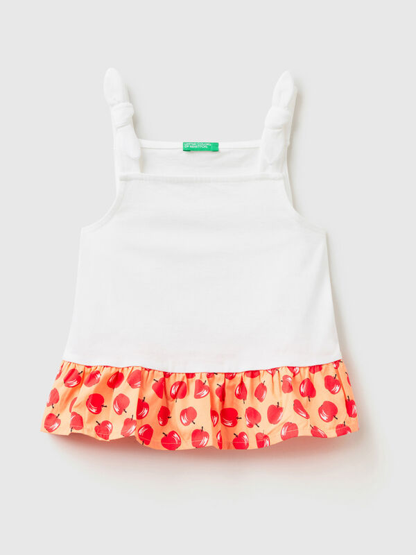 Flounced top with fruit pattern Junior Girl