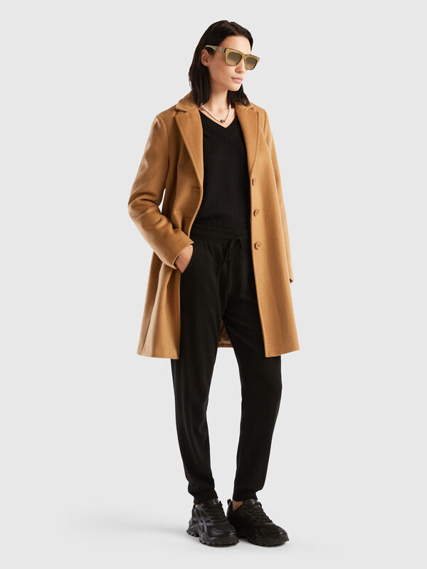 Black sporty trousers in cashmere blend Women