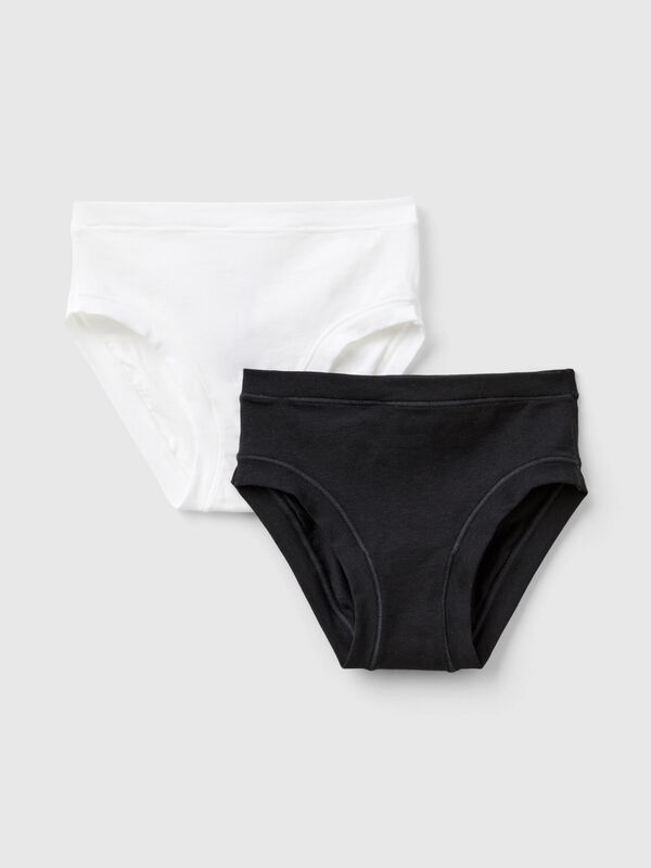 Two pairs of underwear in stretch  cotton Junior Girl